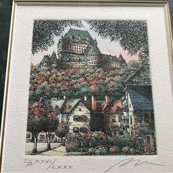 Jacques Brousseau “Maison Chevalier Quebec” Etching Art-Signed-FRAMED-Authentic - Picture 5 of 16